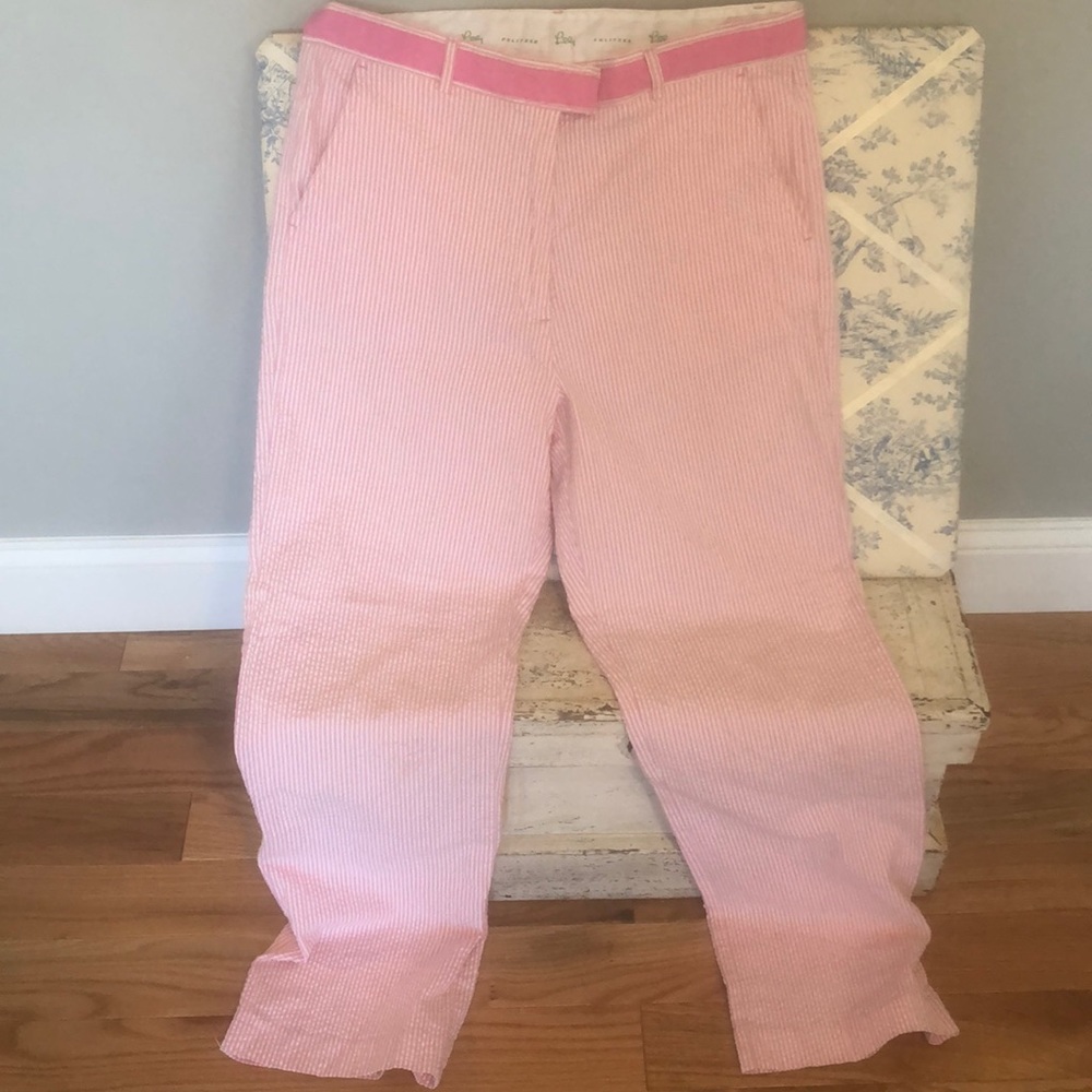 Pink seersucker Lilly Pulitzer Style